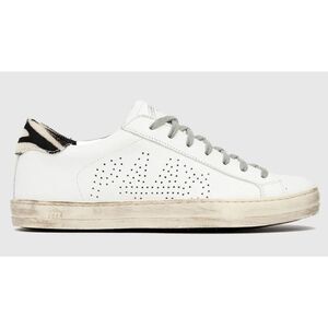 NWOT P448 Queens John Low Top White Sneakers Zebra Animal Calf Hair, $245